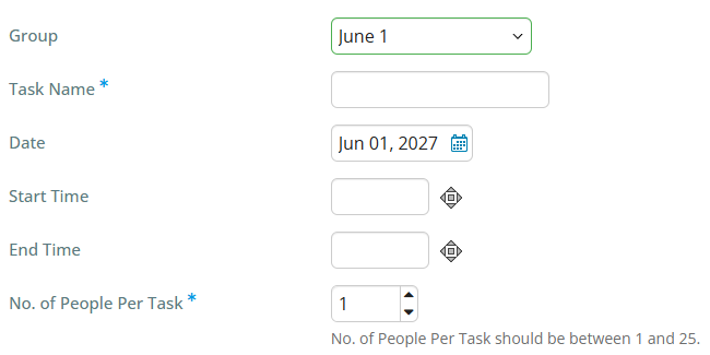 Enter the details for the task and click Save