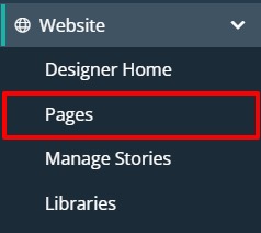 Website pages navigation item