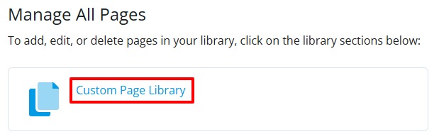 Custom page library