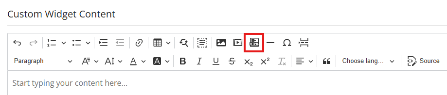 Click Insert HTML button