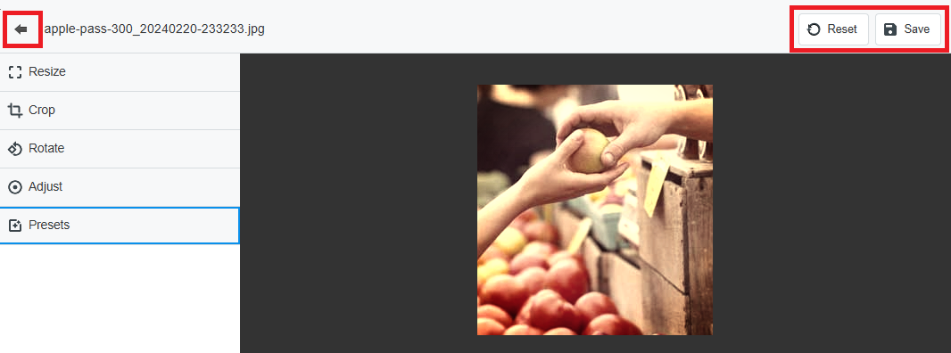 Click the Save, Revert or back arrows to proceed