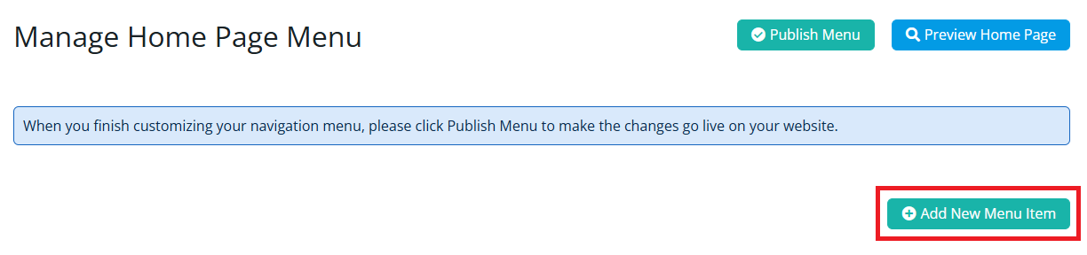 Click Add New Menu Item