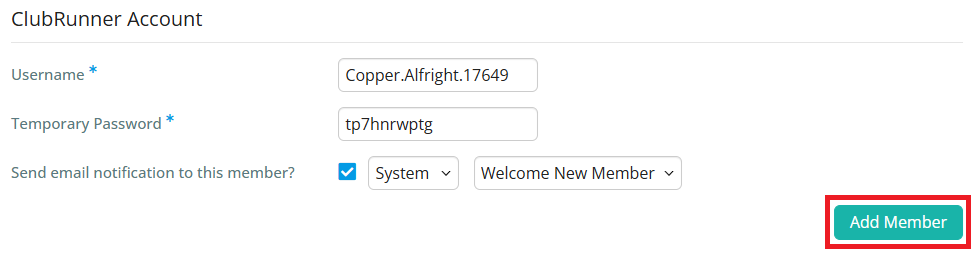 Click Add Member at the bottom
