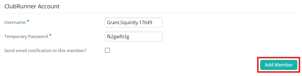 Click Add Member at the bottom of the page