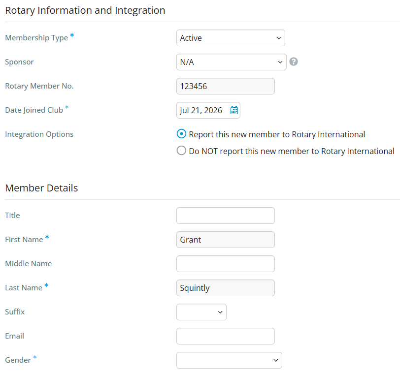 Review the member details as necessary