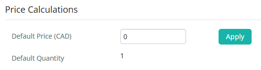Select the default price and click Apply