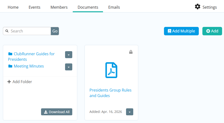 Group Documents tab