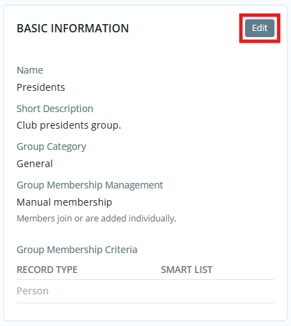 Click Edit in Basic Information to make changes