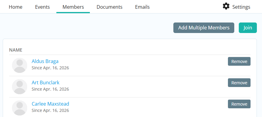 Group Members tab