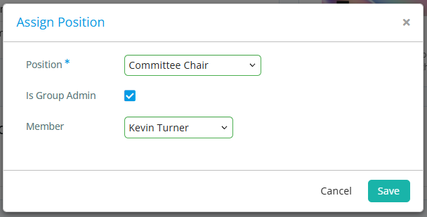 Select the position and member and click Save
