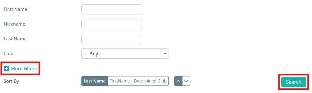 Use the filters and search to narrow the displayed results