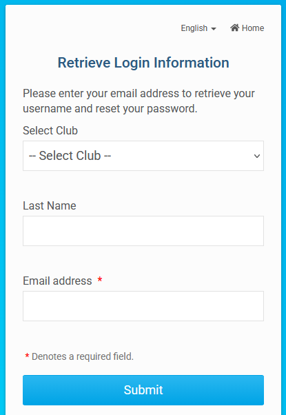 Enter the required information in the retrieve login form
