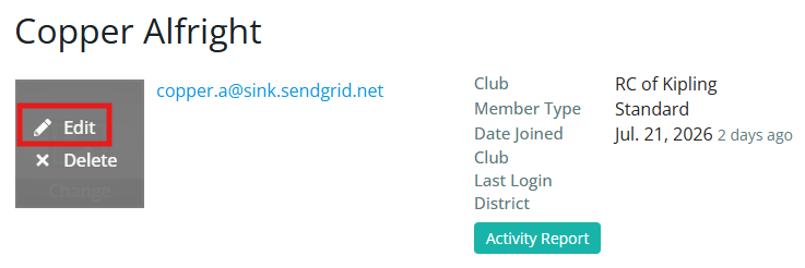 Click the profile picture then click Edit