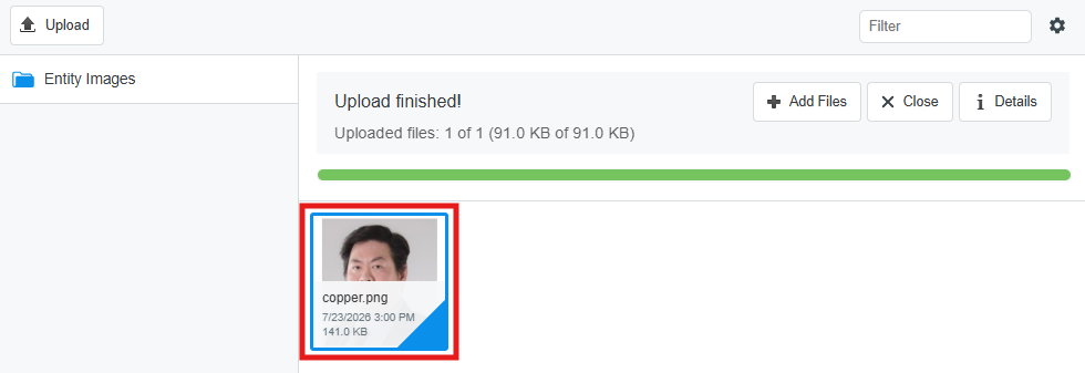 Double-click the image to select it as your profile