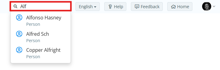 Use the search bar to navigate to a profile