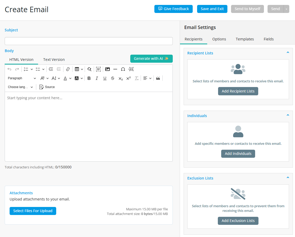 New Email Message Center