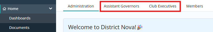 Use new Assistant Governor and Club Executive dashboards