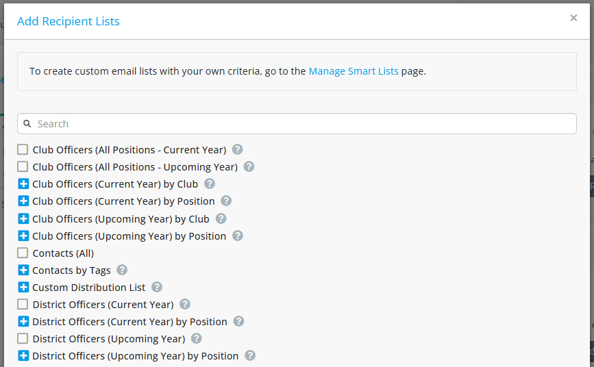 Target specific members and contacts with recipient lists