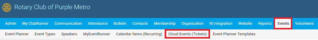 Click Events and then Cloud Events
