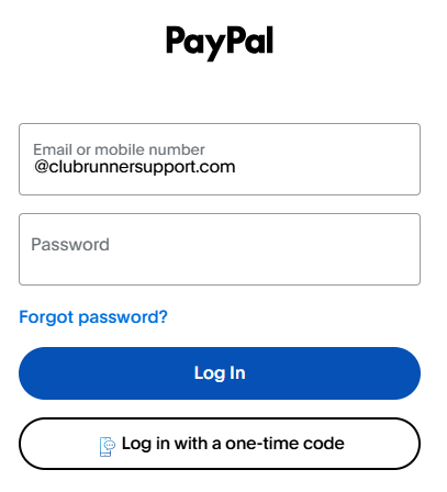 Log in to your PayPal account