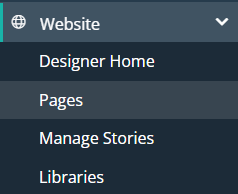 Website pages navigation link