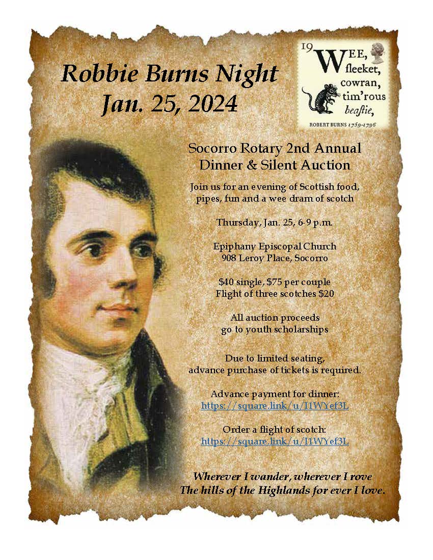 Robert Burns Dinner Rotary Club of Socorro