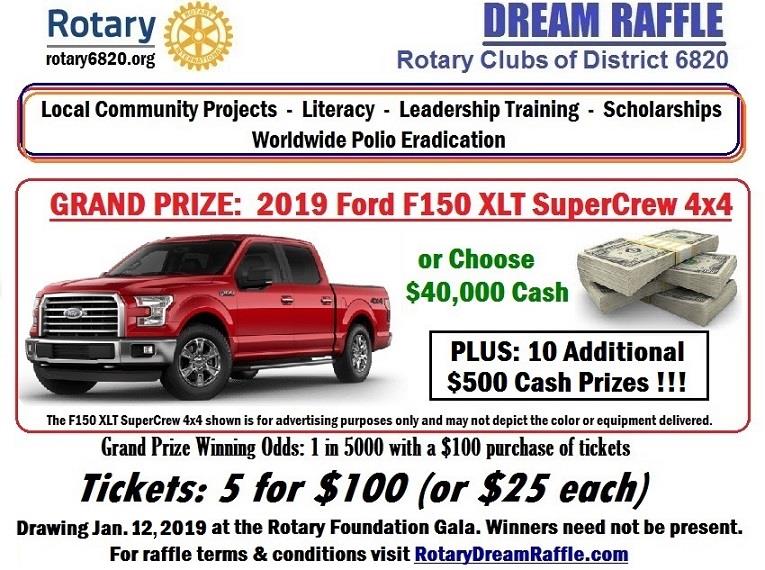 District 6820 Dream Raffle Rotary Club Of Madison Ridgeland