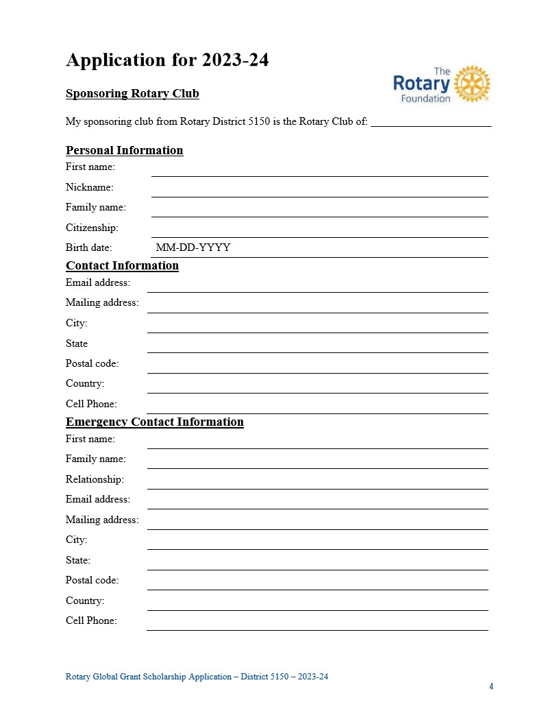 District 5150 Global Grant Guidelines Rotary Club of Ignacio