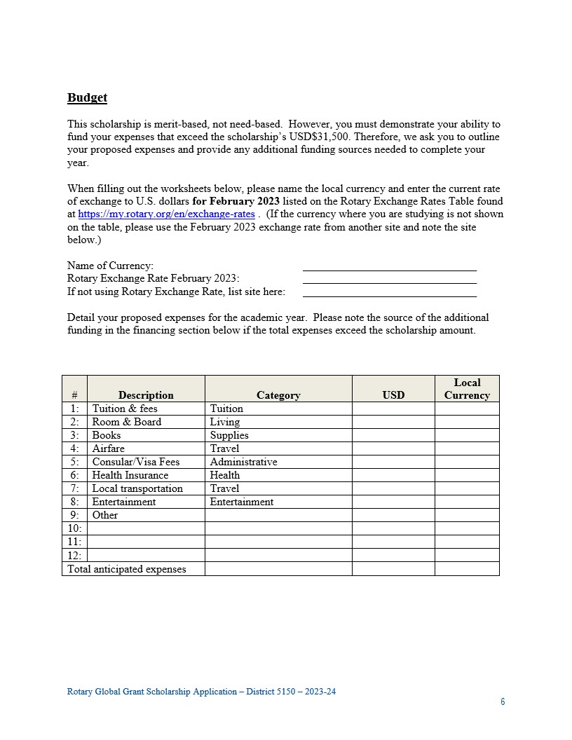 District 5150 Global Grant Guidelines Rotary Club Of Ignacio