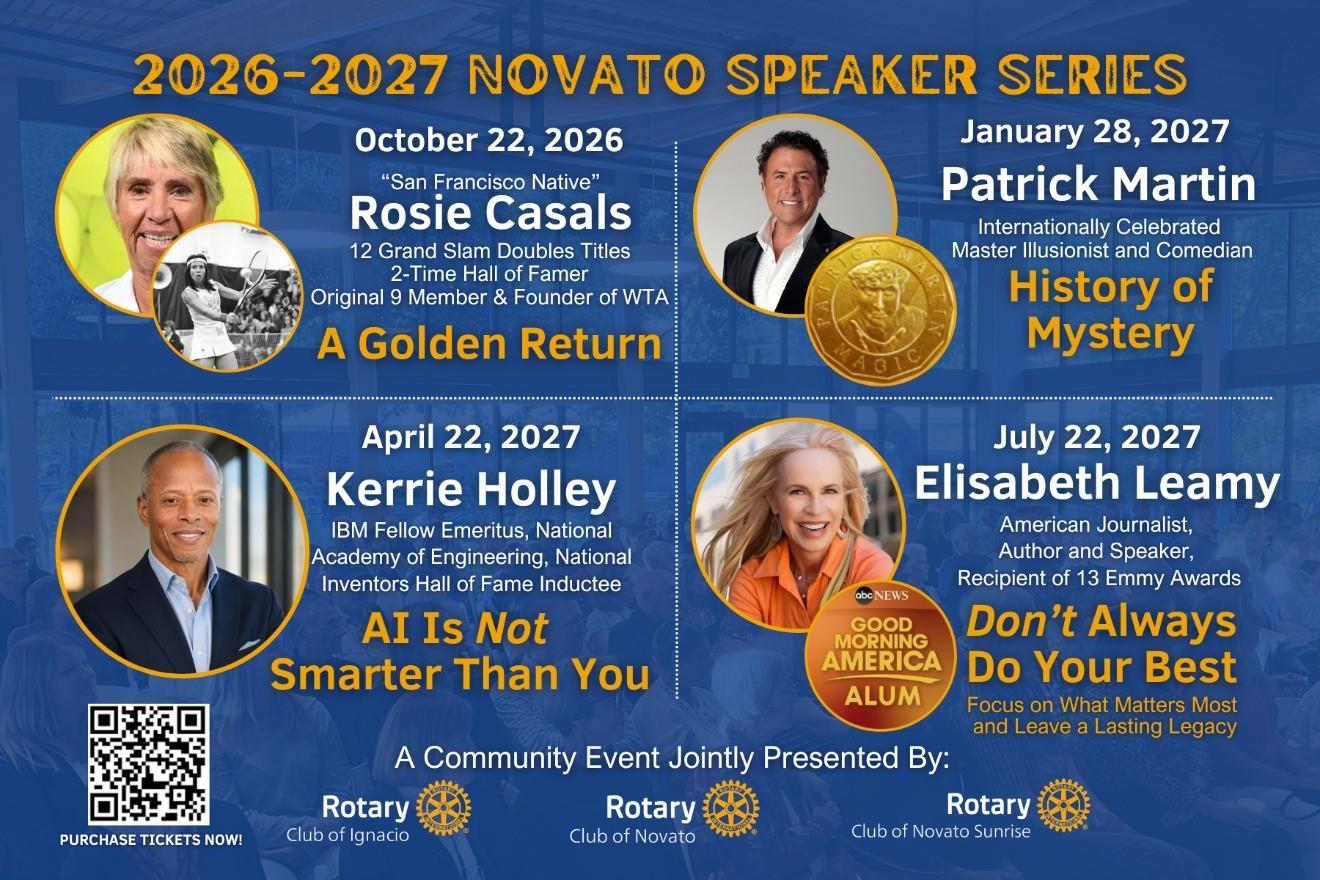Get your tickets for the Novato Speaker Series!