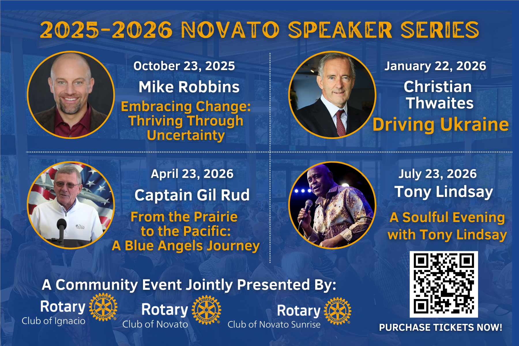 Get your tickets for the Novato Speaker Series!