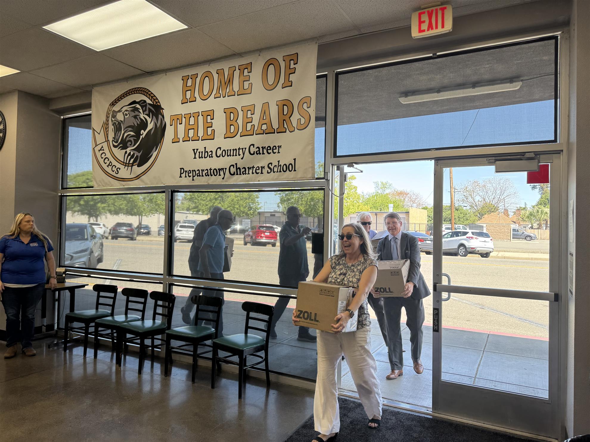 Delivering AEDs to Yuba County Office of Education