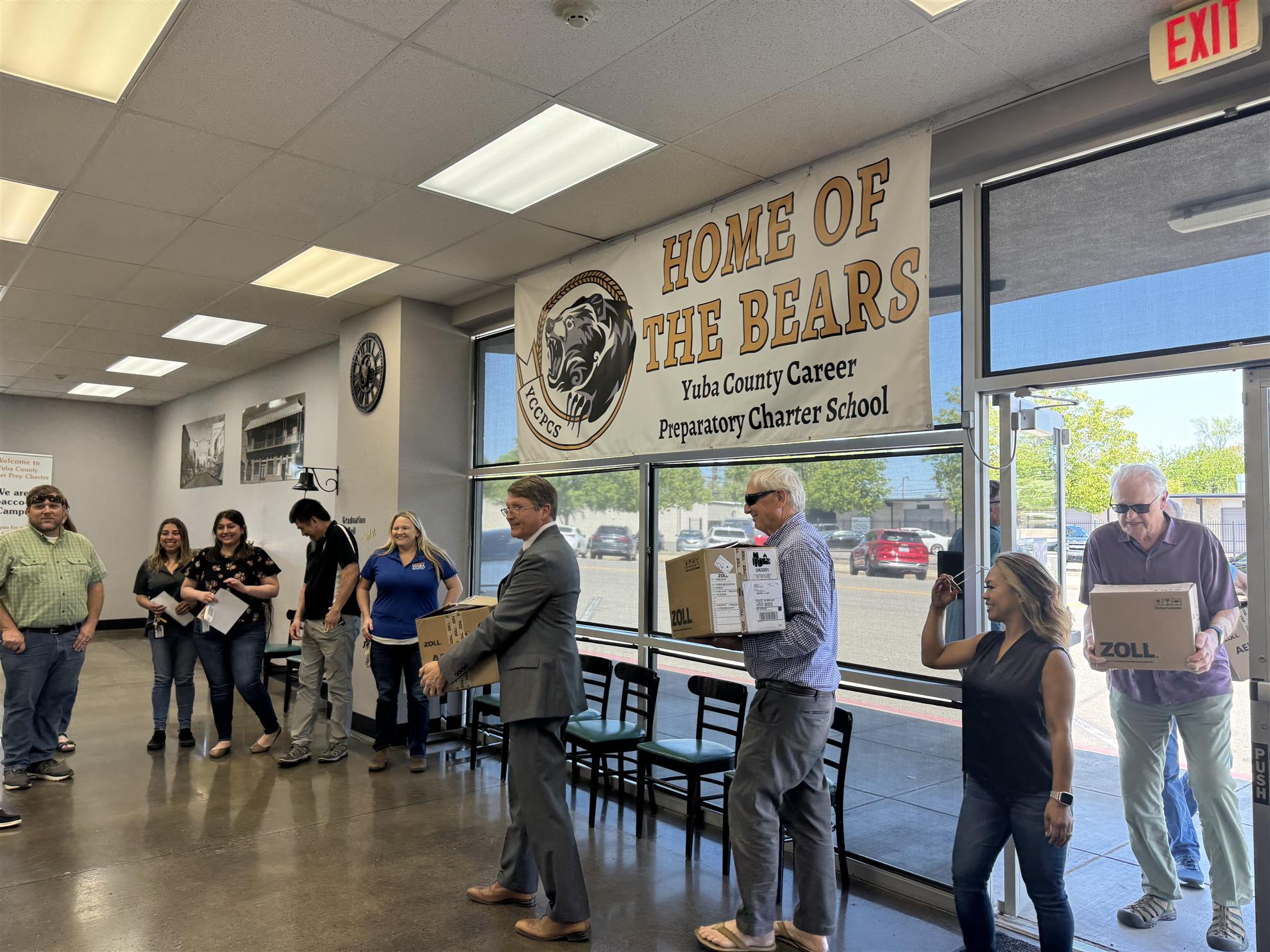 Delivering AEDs to Yuba County Office of Education