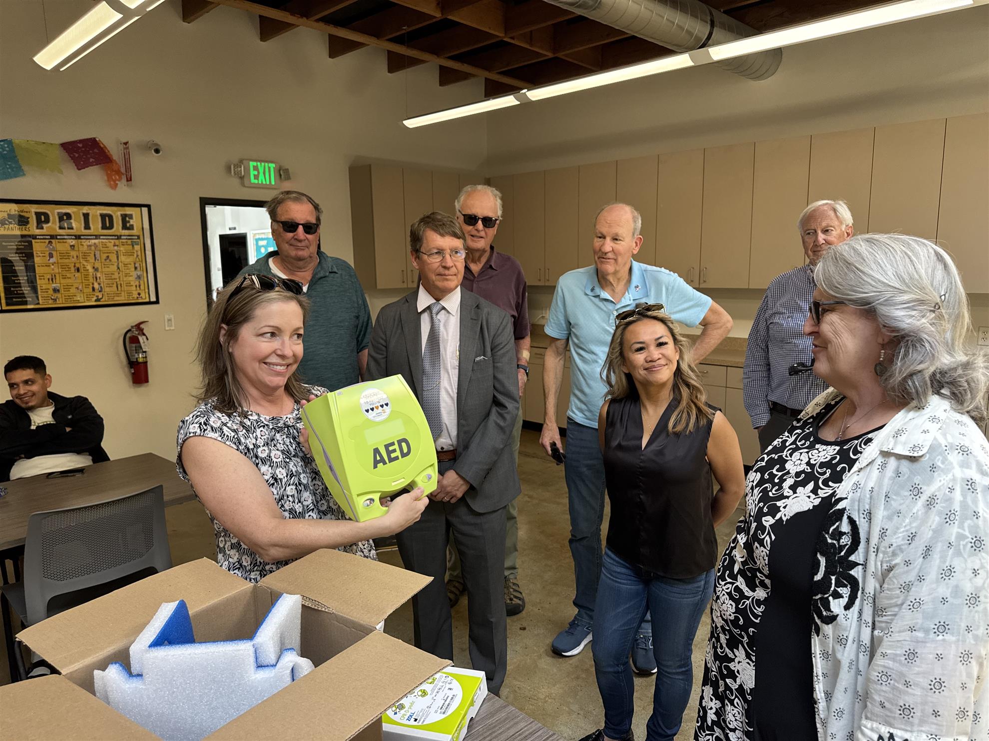 Delivering AEDs to Yuba County Office of Education