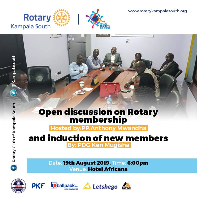INDUCTION FELLOWSHIP Rotary Club of Kampala South