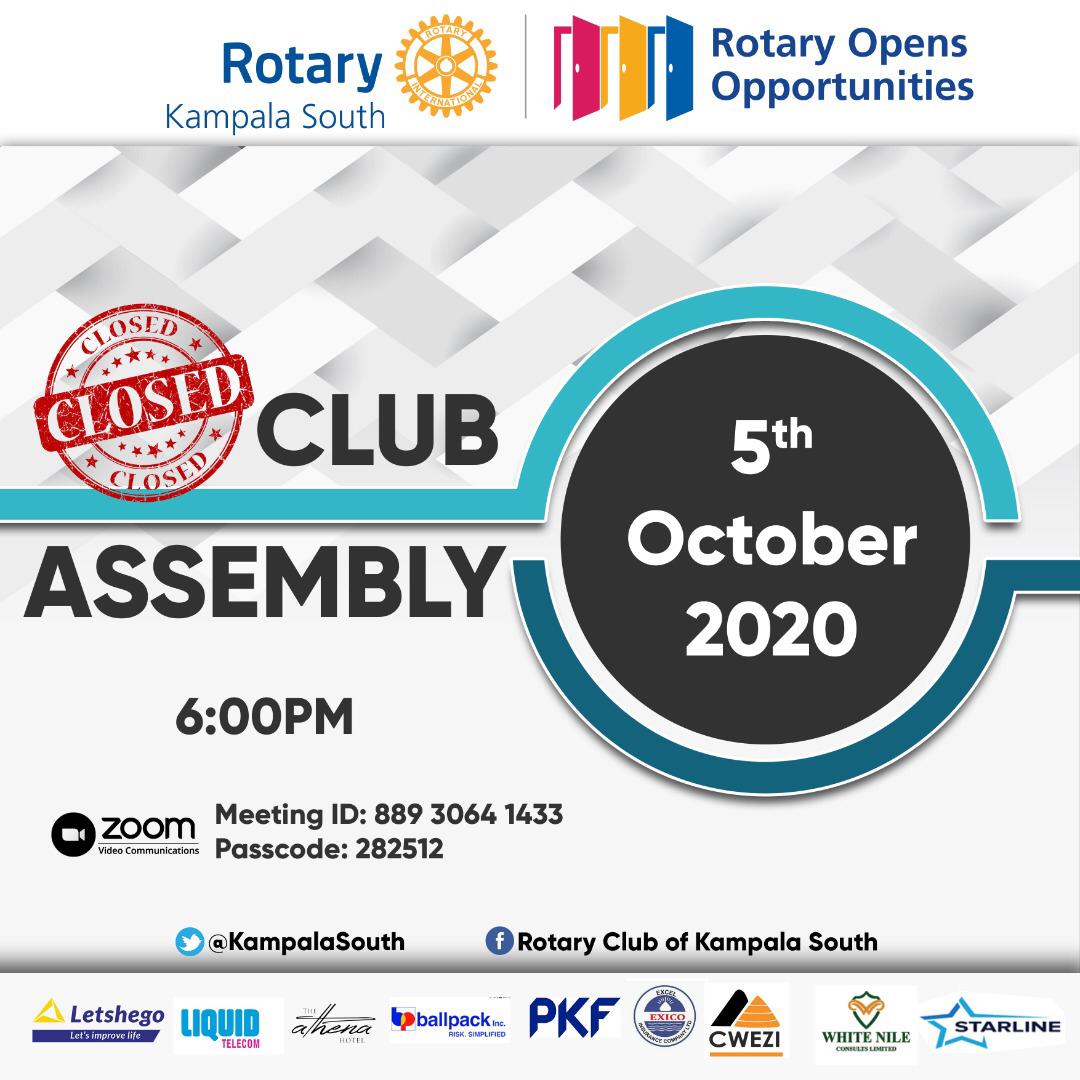 Closed Club Assembly Rotary Club of Kampala South