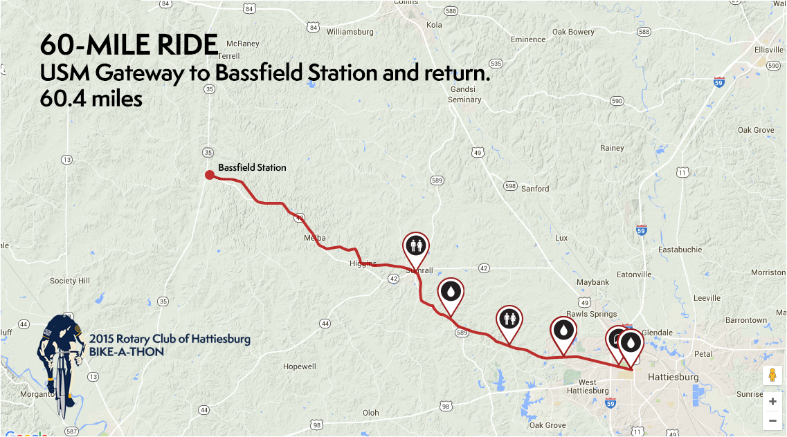 60 MILE ROUTE Rotary Club Of Hattiesburg