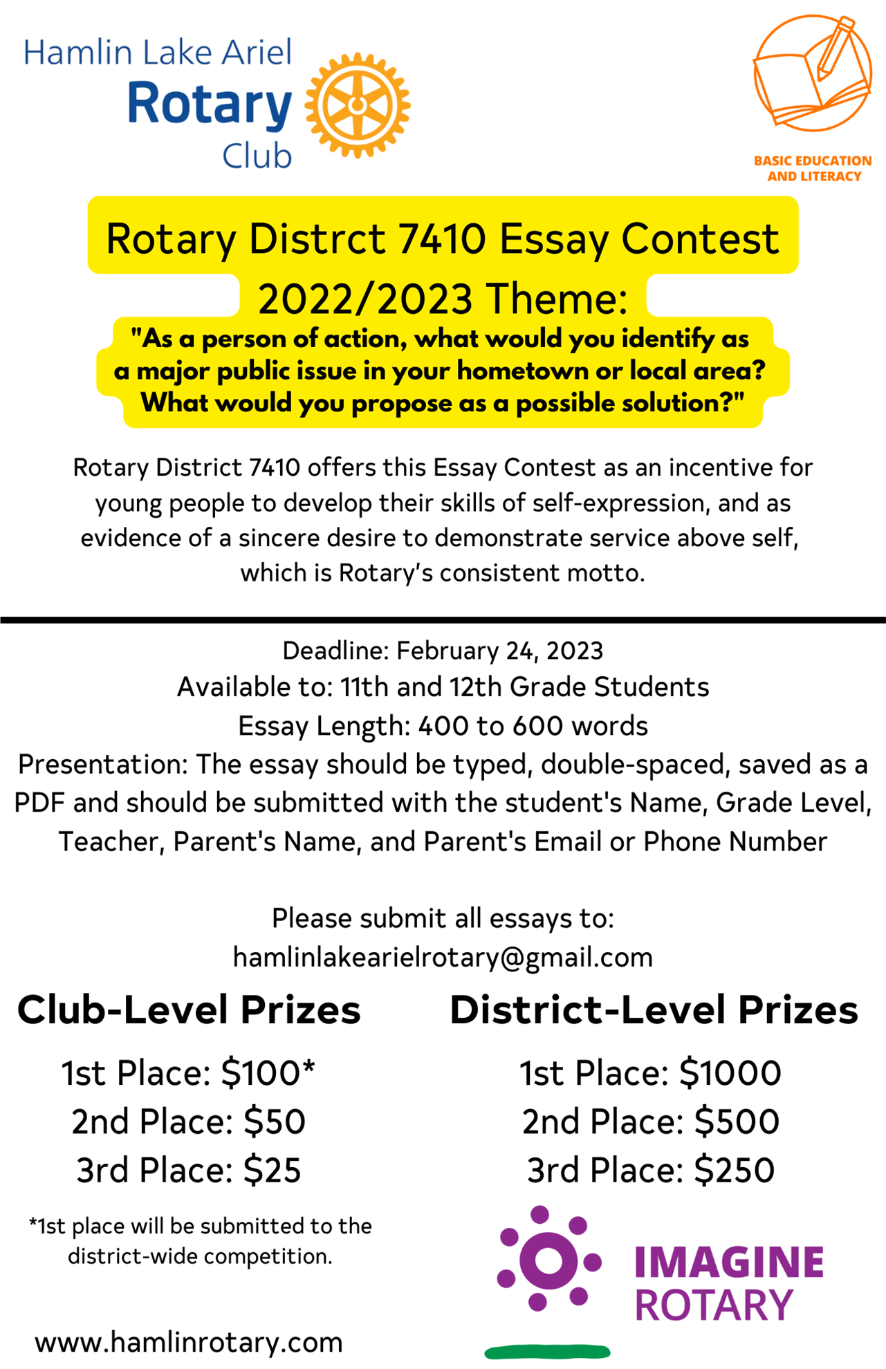 rotary club essay contest 2022
