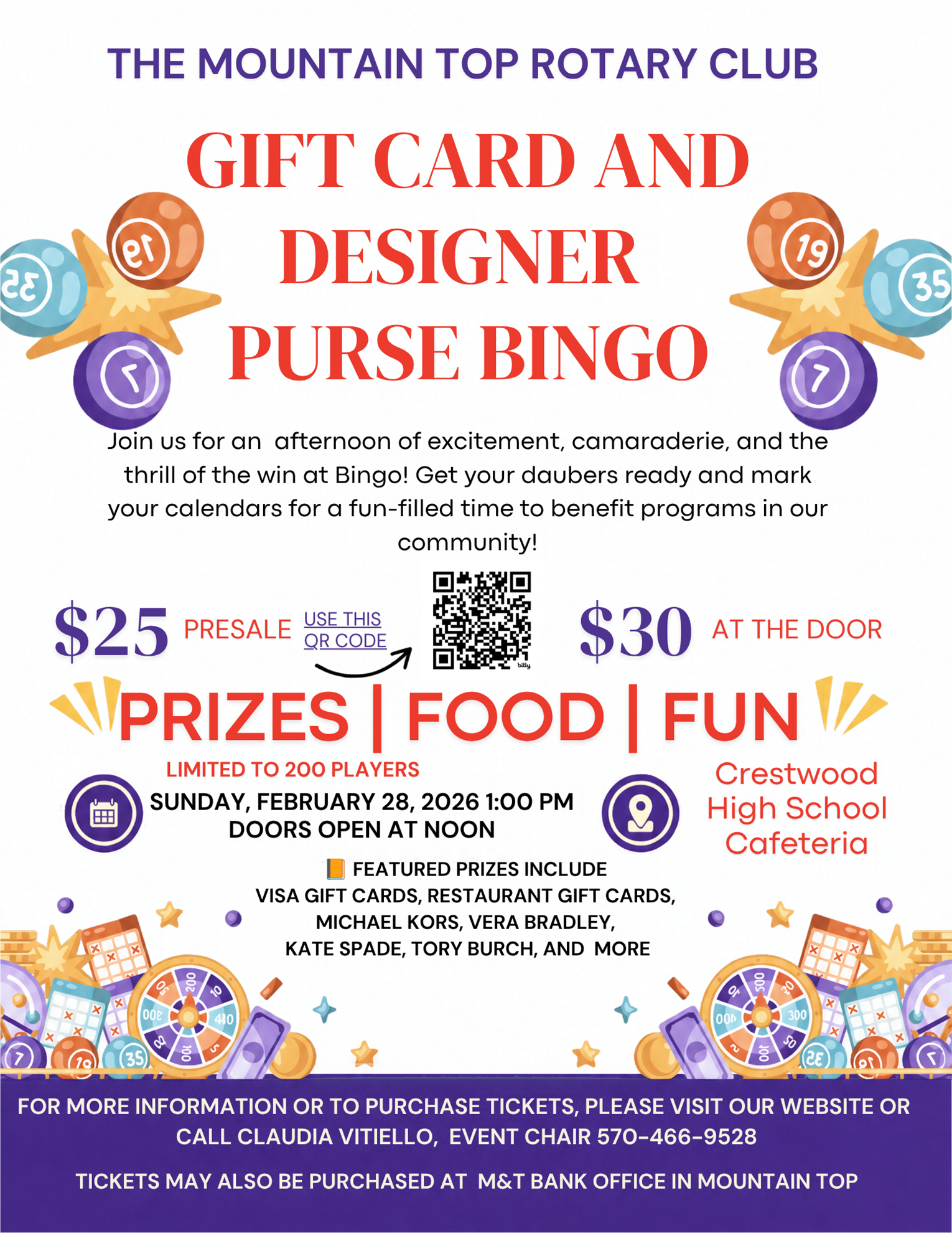 Designer Purse and Gift Card Bingo