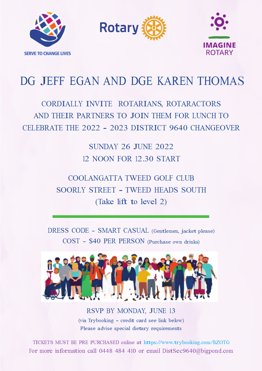 DISTRICT CHANGE OVER INVITATION Rotary Club Of Grafton Midday