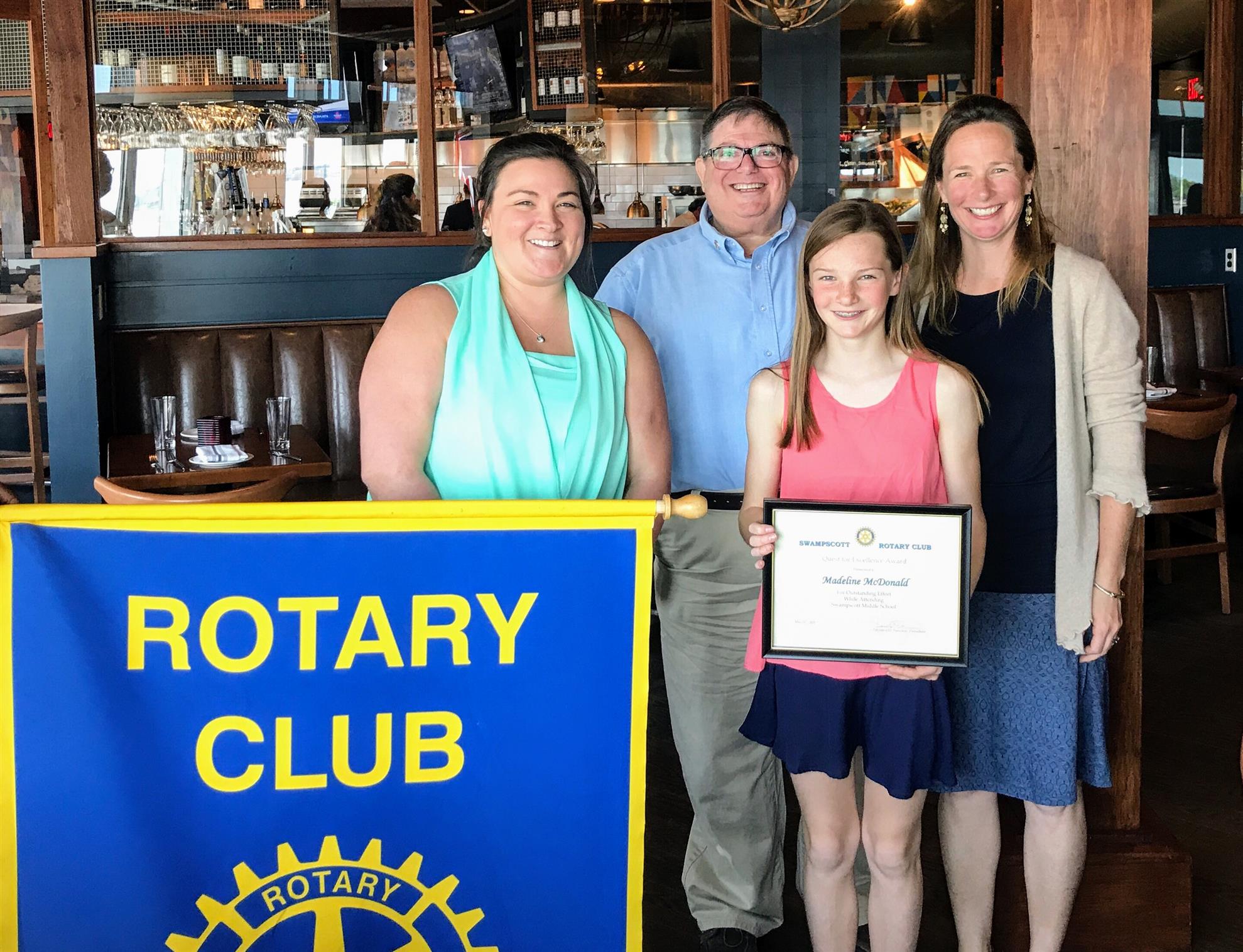 Madeline McDonald Awarded Quest for Excellence | Rotary Club of Swampscott