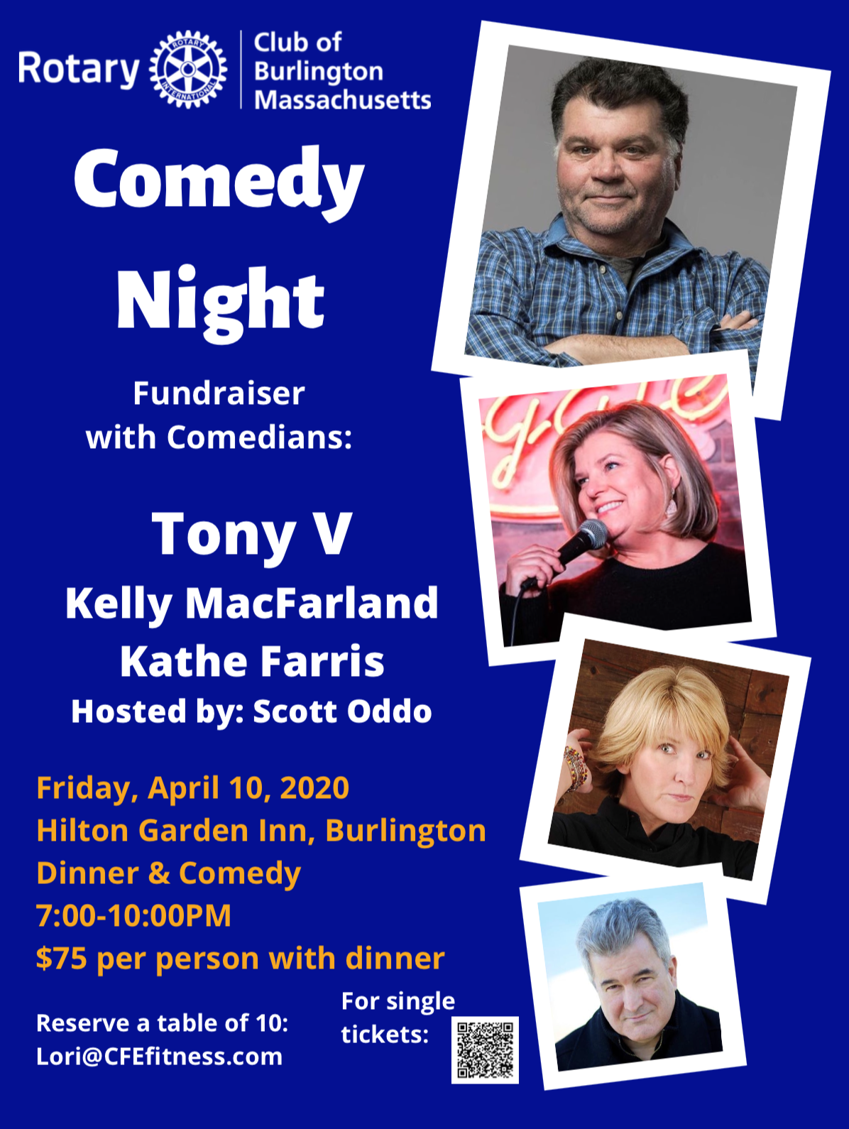 April 10 2020 At 7 Pm Is Comedy Night Fundraiser Dinner With Tony V