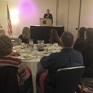 UMass President Marty Meehan speaks at Woburn Student Government Day Luncheon hosted by the Rotary Club.