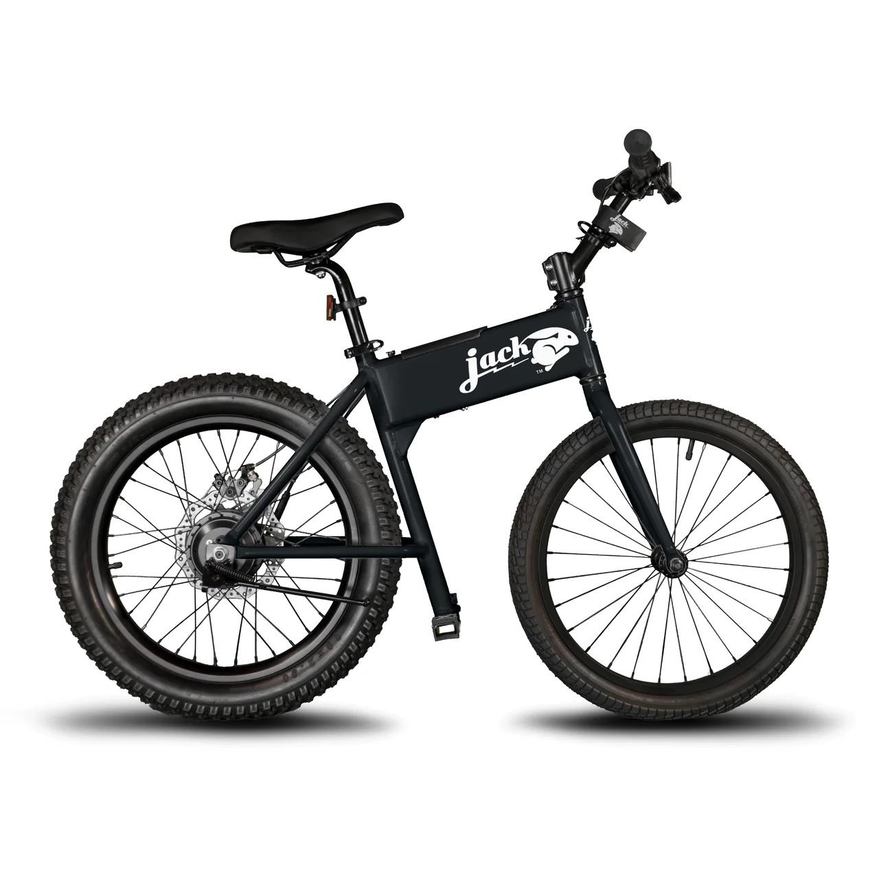 THE ORIGINAL JackRabbit PORTABLE & ULTRALIGHT MICRO EBIKE, BLACK 73 reviews  With a max speed of 20mph and weighing an ultralight 24 lbs, the JackRabbit micro ebike is small, but mighty. Like a chihuahua, but loveable.