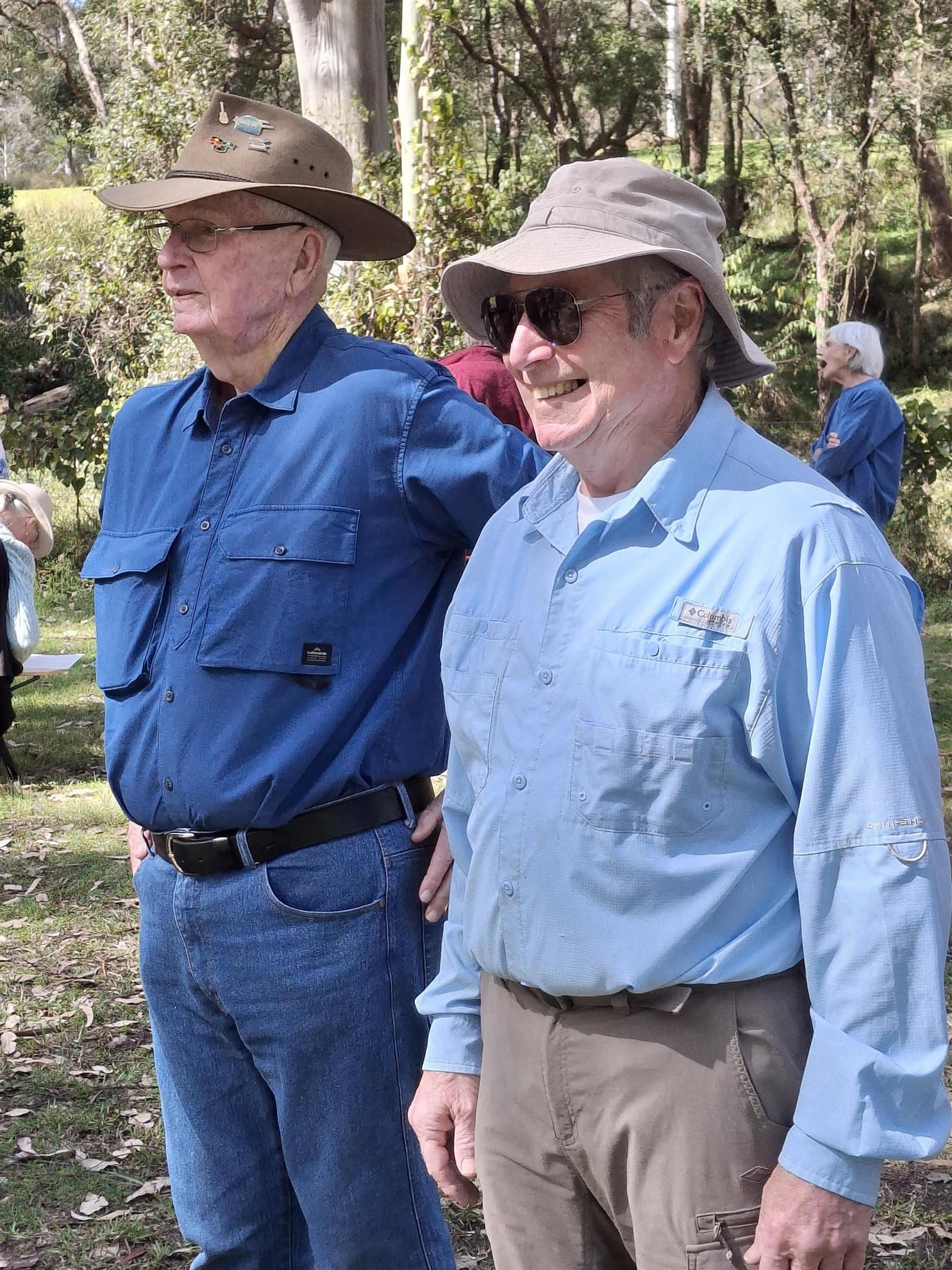 Two Rotarians smiling together at Euroka Clearing
