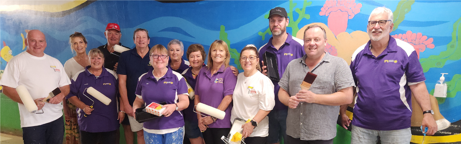 Volunteer Painting Team at the Port Vila Hospital Paediatric Clinic
