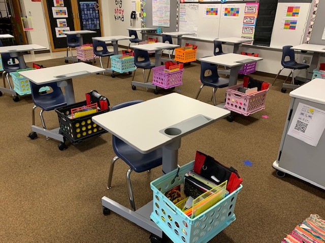 4th Grade Classroom with Sit/Stand Desks at Monroe Elementary
