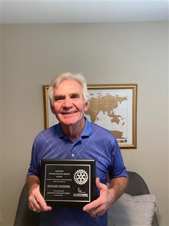 Dick Rosener Receives Rotary International Rotarian Spouse/Partner Service Award
