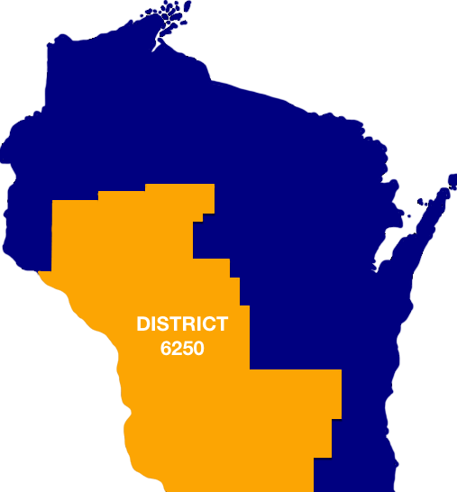 District 6250 serves 28 counties in southwestern Wisconsin and southeastern Minnesota.