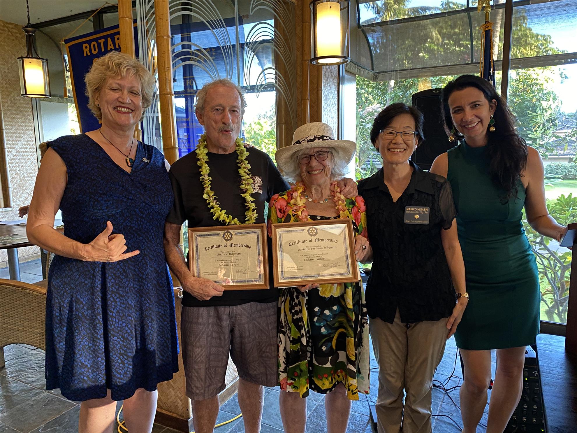 Welcome Barbara and Andrew! | Rotary Club of Lahaina Sunset Maui